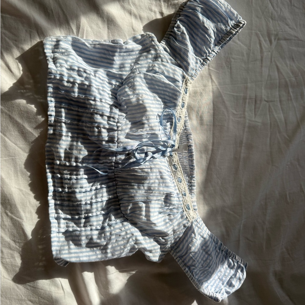 Live 4 Truth Blue and White Striped Crop Top